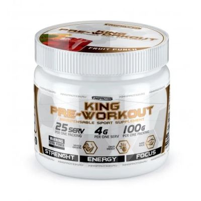 Лот: 8629915. Фото: 1. KING PRE-WORKout 100гр King Protein... Спортивное питание, витамины