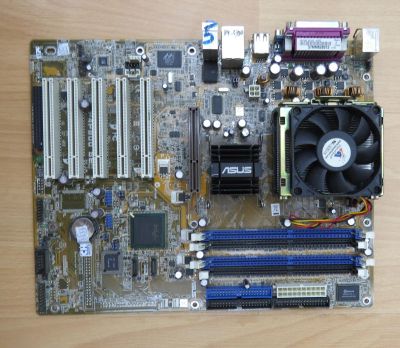 Лот: 4638196. Фото: 1. ASUS P4P800 SE рабочая + проц... Материнские платы