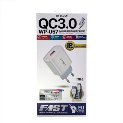 Лот: 22146970. Фото: 1. СЗУ WEKOME WP-U57 1*USB QC3.0... Зарядные устройства, блоки питания, адаптеры сетевые для смартфонов