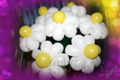 Лот: 2666965. Фото: 1. 1 цветок ромашка из воздушных... Другое (ручная работа)