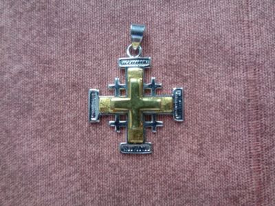 Лот: 10671890. Фото: 1. нательный иерусалимский крест... Кулоны, подвески