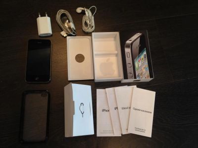 Лот: 4379381. Фото: 1. Iphone 4 РСТ 8g черный полный... Смартфоны