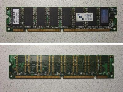 Лот: 761926. Фото: 1. Планка SDRAM 128 Mb PC133 CL3. Оперативная память