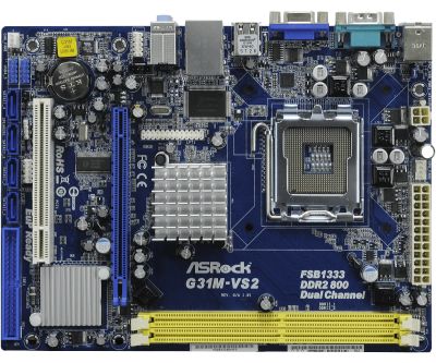 Лот: 12875203. Фото: 1. Материнская плата Asrock G31M-VS2... Материнские платы