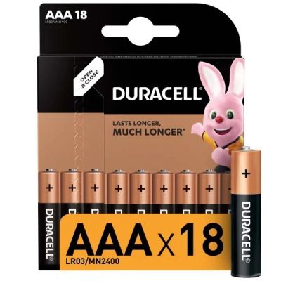 Лот: 16295994. Фото: 1. Батарея Duracell AAА LR03-18BL... Батарейки, аккумуляторы, элементы питания