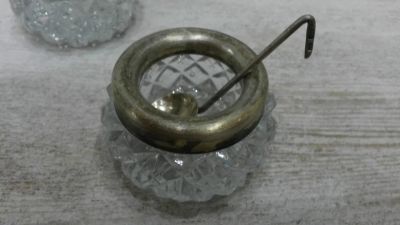 Лот: 12663103. Фото: 1. Горчичница с ложечкой Хрусталь... Предметы интерьера и быта