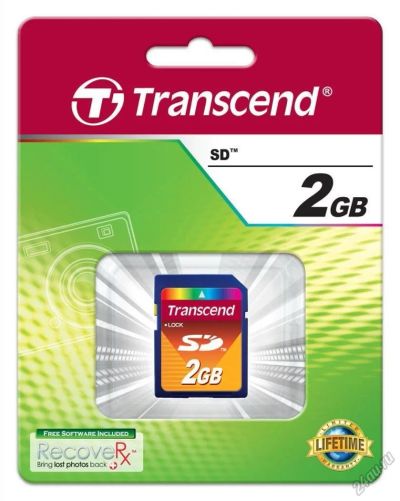 Лот: 5849232. Фото: 1. Карта памяти SD 2 GB Transcend... Карты памяти