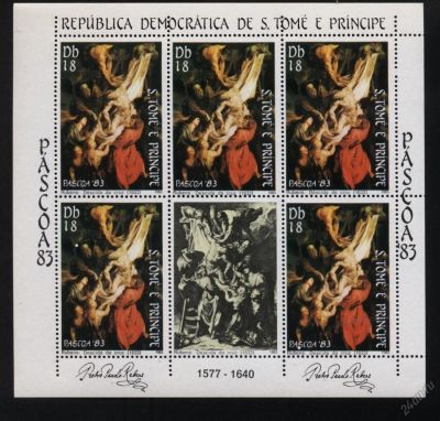 Лот: 5973363. Фото: 1. Сан Томе 1983 Живопись Рубенс... Марки