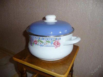 Лот: 1732796. Фото: 1. Кастрюля эмалированная 3,5 литра. Сковороды и сотейники