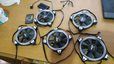 Лот: 14839521. Фото: 1. Aigo R5pro вентиляторы rgb 5шт. Системы охлаждения