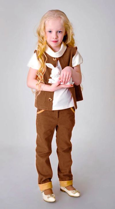 Лот: 6213167. Фото: 1. AnyKids Брюки «Ника» (замша) 98... Брюки, шорты, джинсы