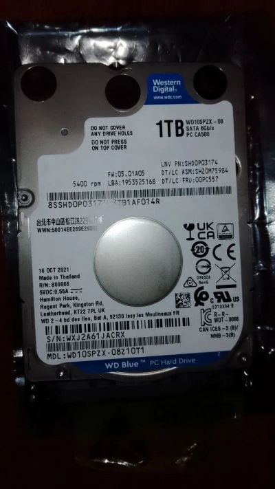 Лот: 21787429. Фото: 1. Western Digital WD10SPZX (пробег... Жёсткие диски (HDD)