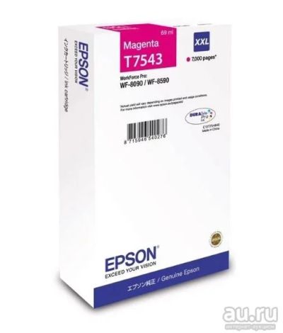 Лот: 13377319. Фото: 1. Картридж Epson C13T754340 для... Картриджи, расходные материалы