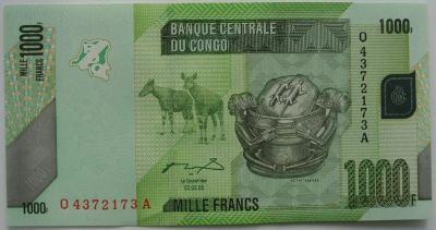 Лот: 7763850. Фото: 1. R Конго 1000 франков 2013, UNC. Африка