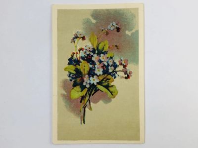 Лот: 23296751. Фото: 1. Цветы: Незабудки. Открытка. 1952. Открытки, конверты