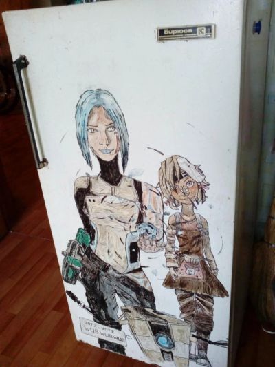 Лот: 7700370. Фото: 1. Холодильник Бирюса + Графика Borderlands... Холодильники, морозильные камеры