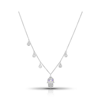Лот: 23789995. Фото: 1. Серебряное колье Ладонь с глазом... Цепочки