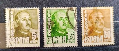 Лот: 21980466. Фото: 1. Испания 1948 Генерал Франко SW-957-959... Марки
