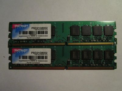 Лот: 10988200. Фото: 1. 2 Gb DDR2-800 2x1Gb Patriot. Оперативная память