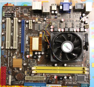 Лот: 4587860. Фото: 1. Asus M4A78-VM + CPU AMD Athlon... Материнские платы
