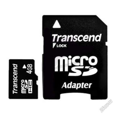 Лот: 5548432. Фото: 1. Карта памяти Microsdhc 8Gb Transcend... Карты памяти