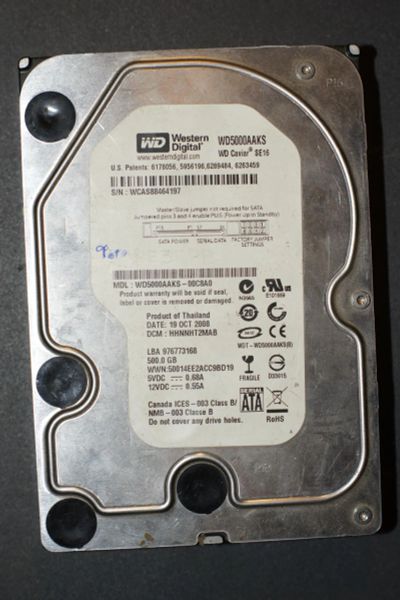 Лот: 7700536. Фото: 1. Western Digital WD5000AAKS 500... Жёсткие диски (HDD)