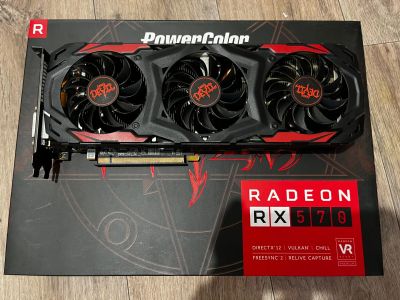 Лот: 19815952. Фото: 1. PowerColor AMD Radeon RX 570 4gb... Видеокарты