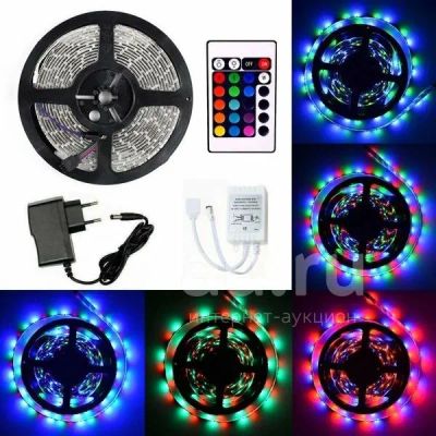 Лот: 18728762. Фото: 1. Светодиодная лента RGB с пультом... Светодиодная подсветка