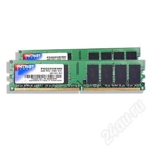 Лот: 157593. Фото: 1. Модули памяти Patriot DDR2 2x1024... Оперативная память