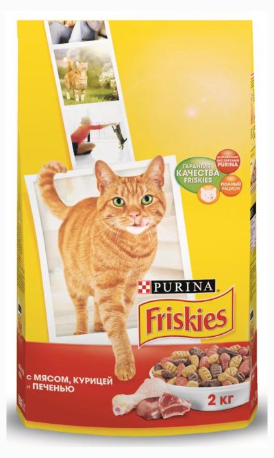 Лот: 10333635. Фото: 1. Friskies 2кг "С мясом, курицей... Корма