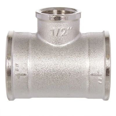 Лот: 24094733. Фото: 1. Тройник 1"х3/4"х1", г-г-г, никель... Фитинги, подводка