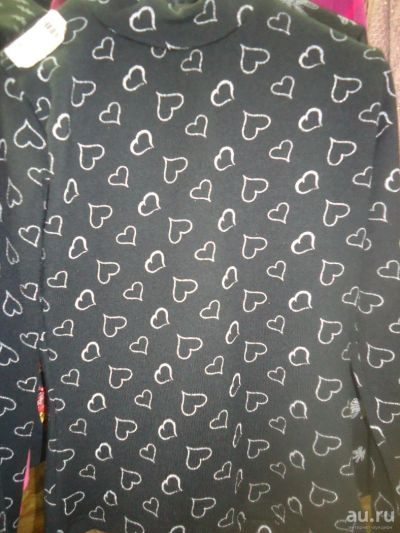 Лот: 8711949. Фото: 1. водолазка с сердечками новая чёрная. Рубашки, блузки, водолазки
