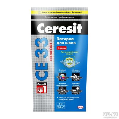 Лот: 17901317. Фото: 1. Затирка 1-6 мм Ceresit CE 33 Comfort... Смеси, шпатлевки, цемент