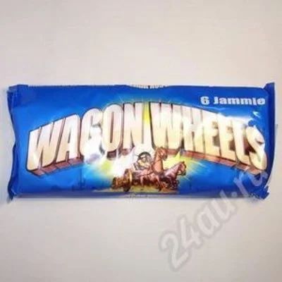 Лот: 606472. Фото: 1. Печенье Wagon Wheels с джемом... Печенье, вафли, пряники