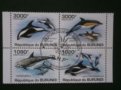 Лот: 9909451. Фото: 1. Марки, Дельфины и касатки, Бурунди... Марки