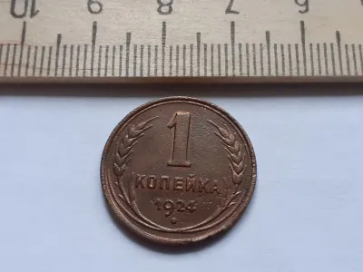 Лот: 24864789. Фото: 1. (№ 9838) 1 копейка 1924 год,гурт... Россия и СССР 1917-1991 года