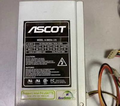 Лот: 25039617. Фото: 1. Блок питания Ascot A-360W для... Корпуса, блоки питания