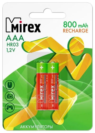 Лот: 22142777. Фото: 1. AKK MIREX AAA (800mAh) BP-2 (2... Батарейки, аккумуляторы, элементы питания