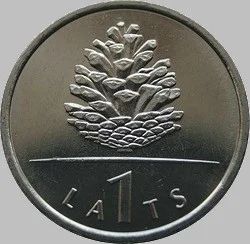 Лот: 3051822. Фото: 1. Латвия. 1 Лат 2006. Шишка. Страны СНГ и Балтии
