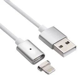 Лот: 10978669. Фото: 1. Белый магнитный кабель USB - Lightning... Дата-кабели, переходники