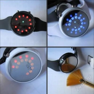 Лот: 1077857. Фото: 1. Бинарные часы - Round LED Colorful... Оригинальные наручные часы