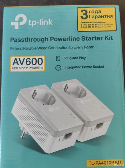 Лот: 17520960. Фото: 1. PowerLine TPLink TL- PA4010P KIT. Другое (сетевые устройства)