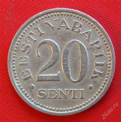 Лот: 1579045. Фото: 1. (№466/LN) 20 сентов 1935 (Эстония... Страны СНГ и Балтии
