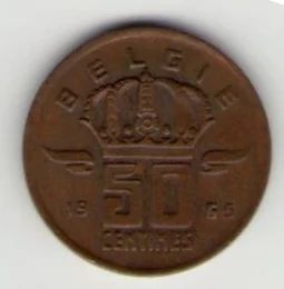 Лот: 3194839. Фото: 1. 50 сентимес Бельгия. Европа