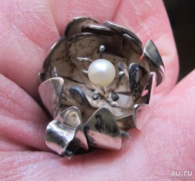 Лот: 13625377. Фото: 1. серебряный кулон-брошь Лотос. Драгоценные и поделочные камни