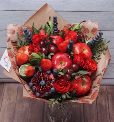 Лот: 17352399. Фото: 1. Фруктовый букет «. Букеты из конфет, игрушек
