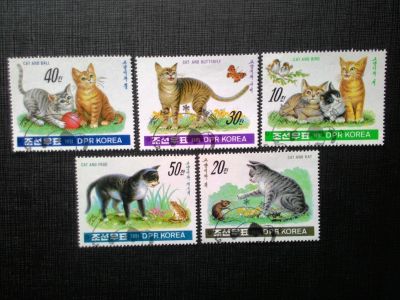 Лот: 12235749. Фото: 1. 1991. Северная Корея. Кошки. Полная... Марки