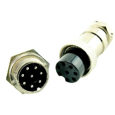Лот: 17507559. Фото: 1. Авиационный разъём GX16, 8PIN... Разъёмы