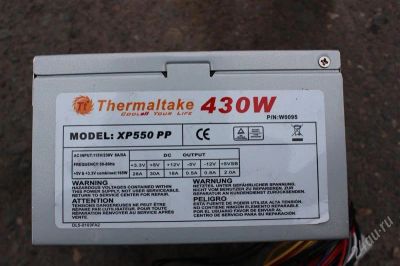 Лот: 1787916. Фото: 1. Блок питания Thermaltake 430 нерабочий. Корпуса, блоки питания