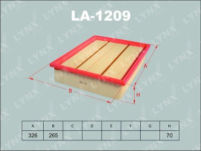 Лот: 13356971. Фото: 1. Lynx LA-1209 Воздушный фильтр. Расходные материалы